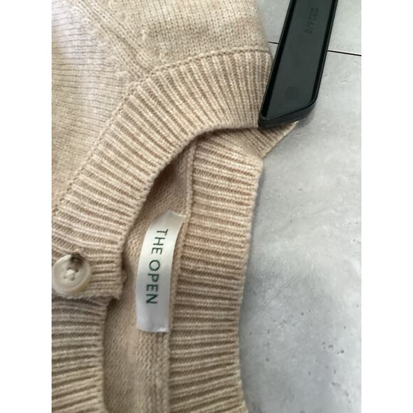 The Open Sweater Preppy Knit Fabric Knit Round Neckline Solid Button Cardigan M - Picture 5 of 5